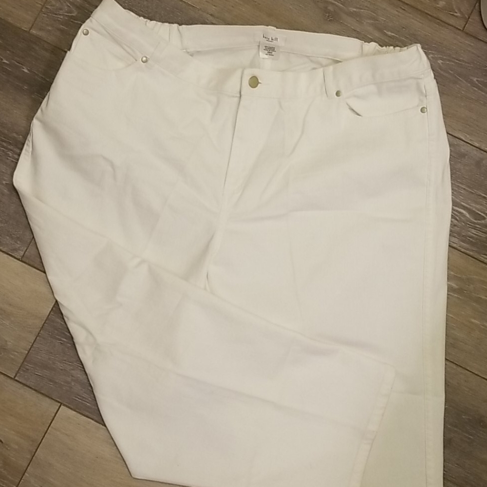 Kate Hill Woman White Crop Jeans 18W